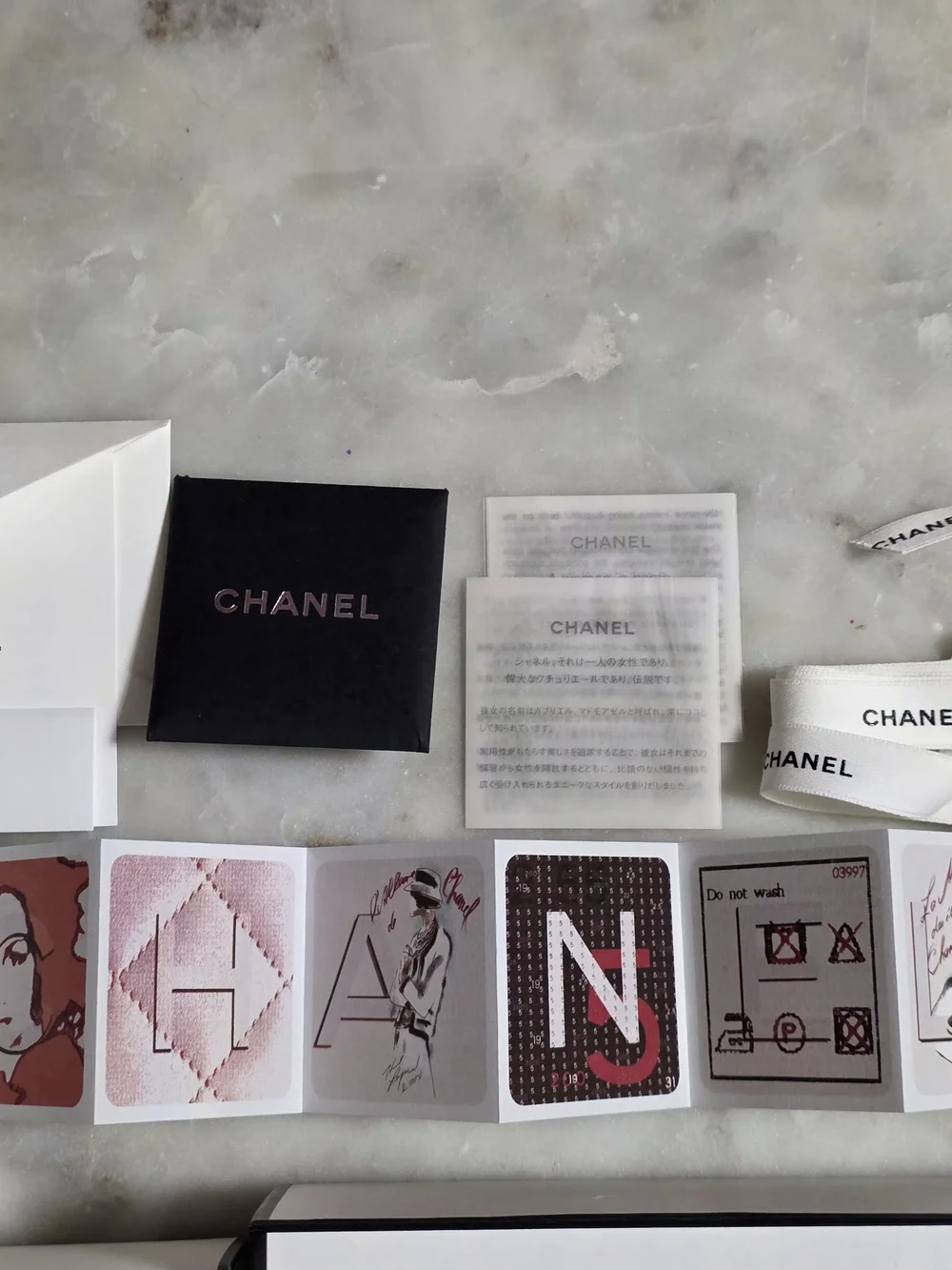 Authentic CHANEL White and Black Empty Gift Box  2-piece Set